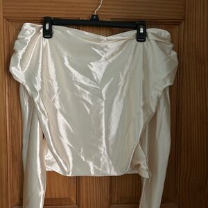 Elegant Cream Long Sleeve Top (Off the Shoulder blouse)